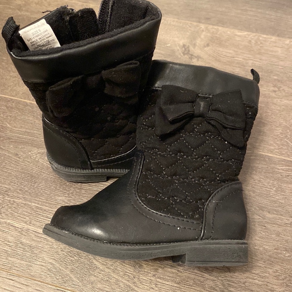 Tall black toddler boots